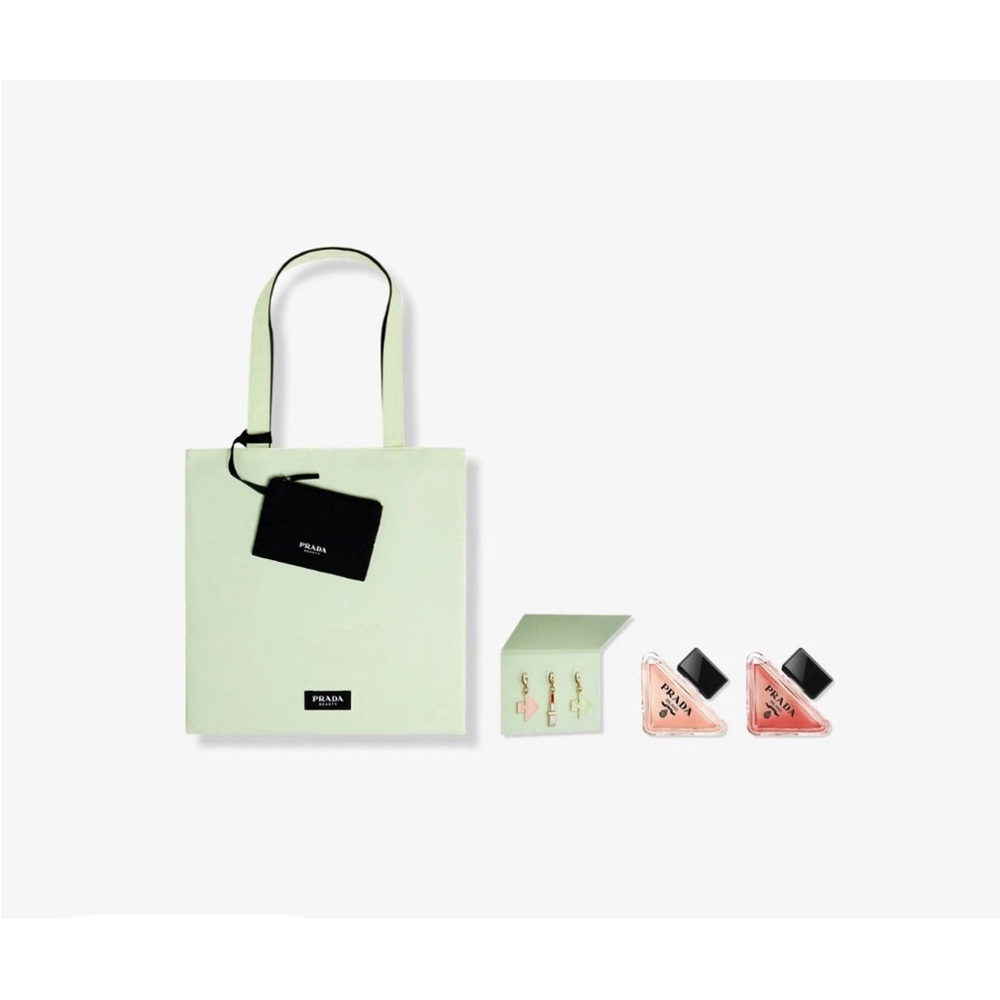 Prada Mint Green Tote with Accessories